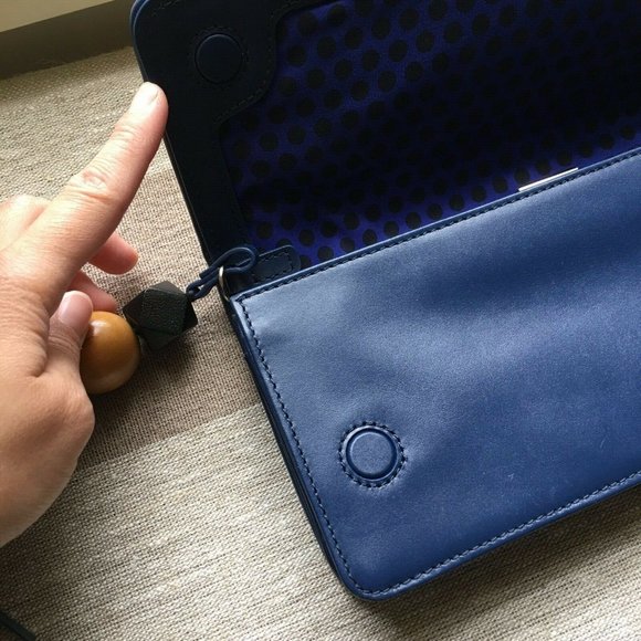 Anthropologie REBECCA MINKOFF Honey Leather Woven Clutch Handbag - Picture 4 of 12